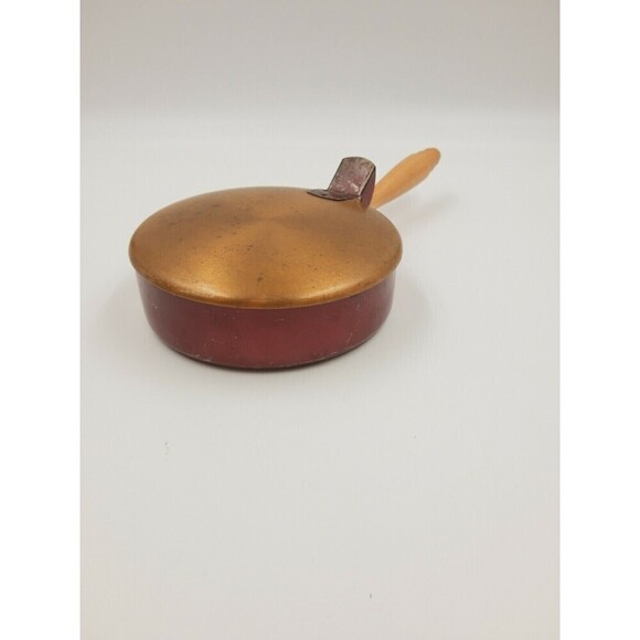 Vintage Duk-It Butler Ash Pan Crumb Catcher Container 10.5" Red + Copper Decor - Picture 4 of 11